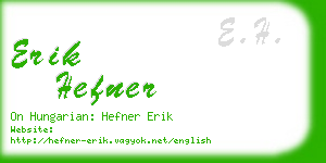 erik hefner business card